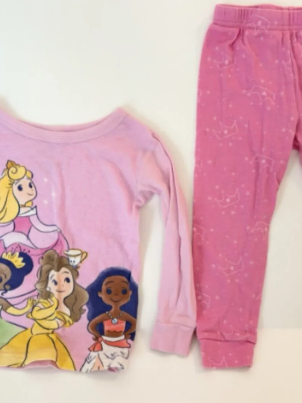 Disney Princess Pajama Set Lot 4 Girls 4T Pink Mix & Match 100% Cotton Sleepwear